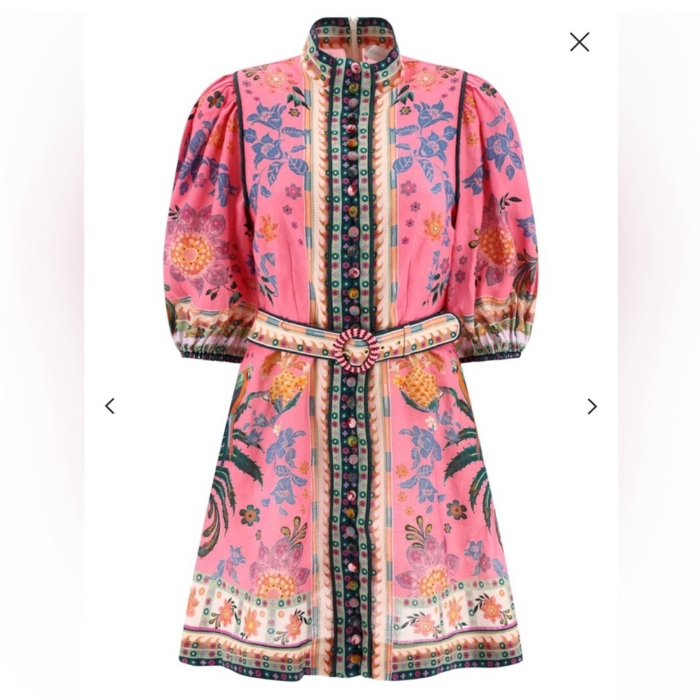 Zimmermann Ginger Buttoned Mini Dress | AU Size 2